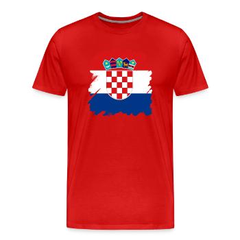 Kroatien Flagge Adria Zagreb Kroatische Fahne - Männer Premium Bio T-Shirt - Rot - Vorne - Damien (186cm)