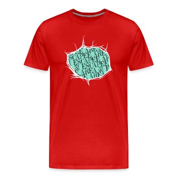 dictons drôles auteurs éditeur drôles dictons humour - T-shirt bio Premium Homme - rouge - Devant - Damien (186cm)
