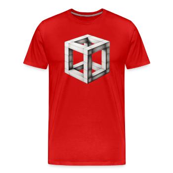 Wooden cubes - Men's Premium Organic T-Shirt - red - Front - Damien (186cm)