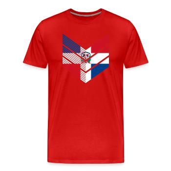 Drapeau de la République dominicaine Dom Rep Drapeau Voyage - T-shirt bio Premium Homme - rouge - Devant - Damien (186cm)