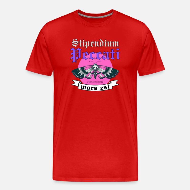 Gothic Schmetterling Shirt - Männer Premium Bio T-Shirt - Rot