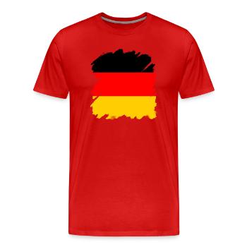 Deutschland Flagge Deutsche Fahne Used Look Heimat - Männer Premium Bio T-Shirt - Rot - Vorne - Damien (186cm)