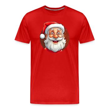 Happy Santa - Men's Premium Organic T-Shirt - red - Front - Damien (186cm)
