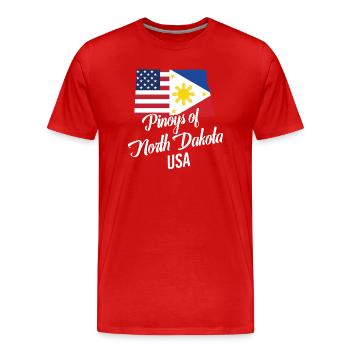 Filipinos of North Dakota Design for Proud - Men's Premium Organic T-Shirt - red - Front - Damien (186cm)