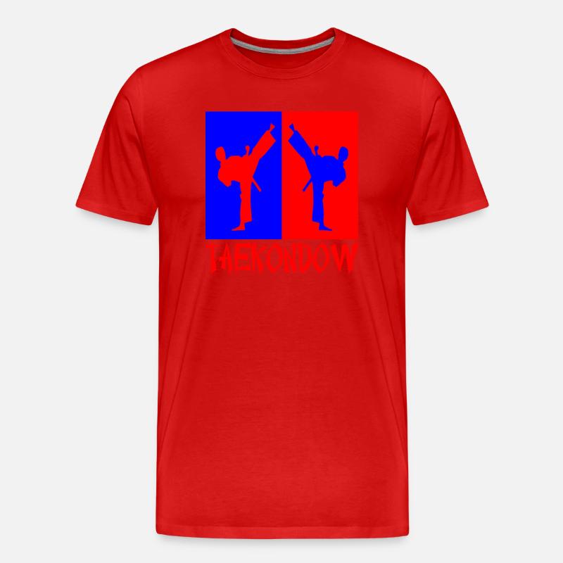 Tkd rot und blau - Männer Premium Bio T-Shirt - Rot