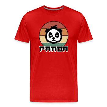 Panda retro - T-shirt bio Premium Homme - rouge - Devant - Damien (186cm)