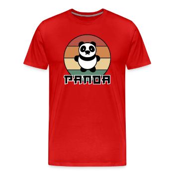 Panda retro - T-shirt bio Premium Homme - rouge - Devant - Damien (186cm)