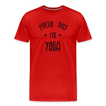 J'peux pas J'ai Yoga - T-shirt bio Premium Homme - rouge - Devant - Damien (186cm)