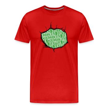 chambre à coucher cadeau idée dinosaures vacances de noël - T-shirt bio Premium Homme - rouge - Devant - Damien (186cm)