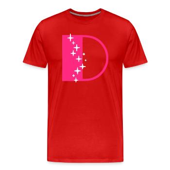 Letter D Glitter - Men's Premium Organic T-Shirt - red - Front - Damien (186cm)