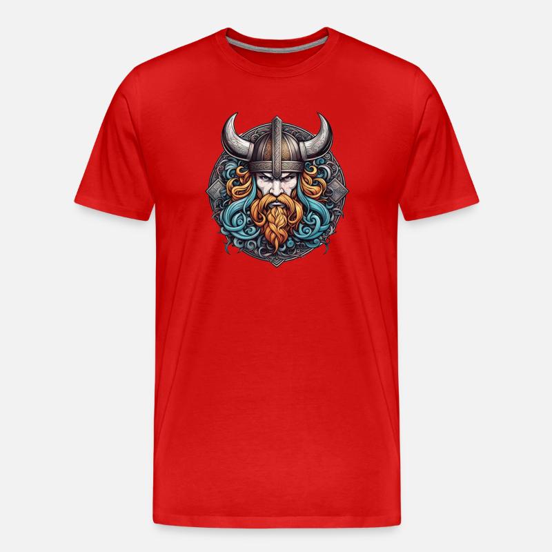 Wikinger Odin Thor Walhalla - Männer Premium Bio T-Shirt - Rot