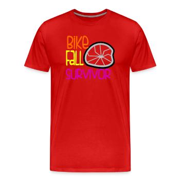 Vélo Chute Survivant Drôle Moto Accident Accident - T-shirt bio Premium Homme - rouge - Devant - Damien (186cm)