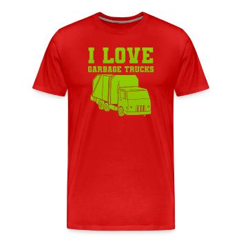 Müllwagen Liebe Müllabfuhr Kind Junge I Geschenk - Männer Premium Bio T-Shirt - Rot - Vorne - Damien (186cm)