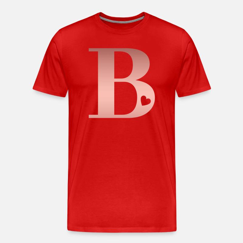 Buchstabe B Roségold - Männer Premium Bio T-Shirt - Rot
