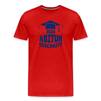 Abitur 2024 Geschafft - Abi - Abiturient - Männer Premium Bio T-Shirt - Rot - Vorne - Damien (186cm)