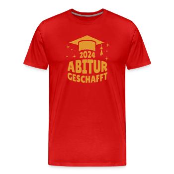 Abitur 2024 Geschafft - Abi - Abiturient - Männer Premium Bio T-Shirt - Rot - Vorne - Damien (186cm)