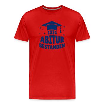 Abitur 2024 Bestanden - Abi - Abiturient - Männer Premium Bio T-Shirt - Rot - Vorne - Damien (186cm)