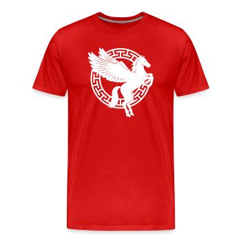 Mythologie: Griechischer Pferdegott - Männer Premium Bio T-Shirt - Rot - Vorne - Damien (186cm)