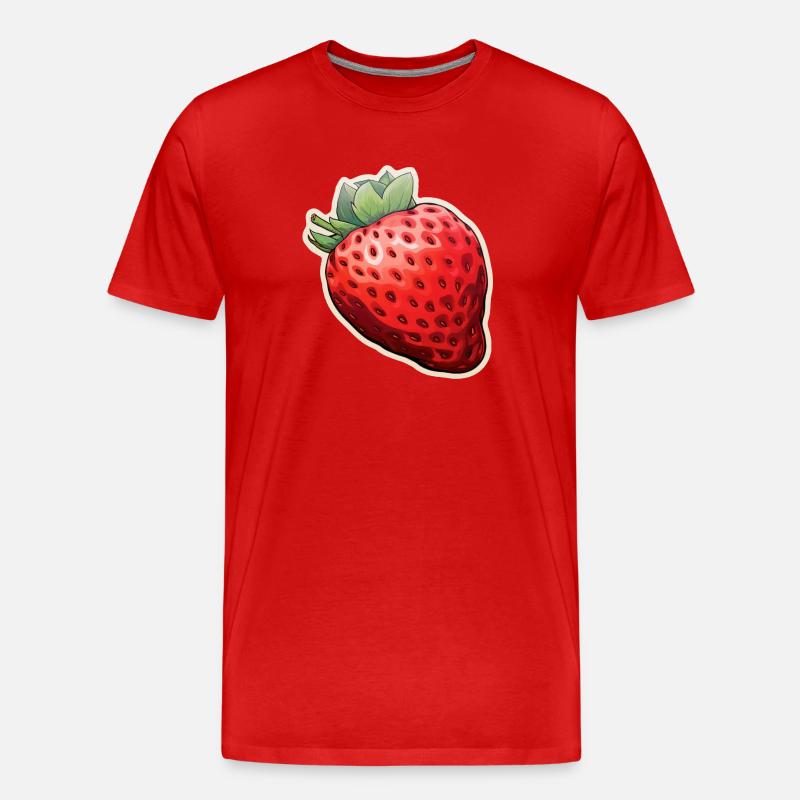 Erdbeere - Männer Premium Bio T-Shirt - Rot