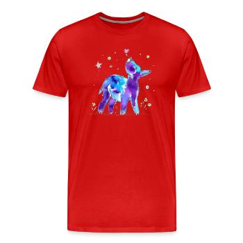 Gute Laune Esel - Männer Premium Bio T-Shirt - Rot - Vorne - Damien (186cm)