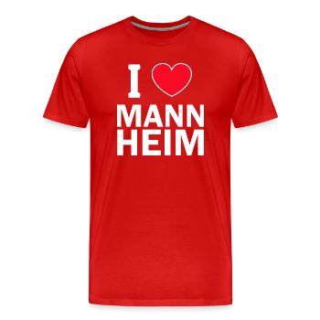 Mannheim Monnem Mannheimat - Men's Premium Organic T-Shirt - red - Front - Damien (186cm)