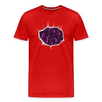 beard maintenance facial hair trends birthday - Men's Premium Organic T-Shirt - red - Front - Damien (186cm)