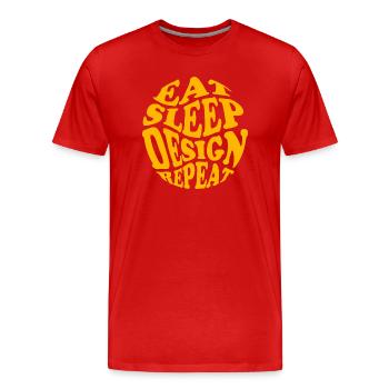 Eat Sleep Design Repeat round yellow - Men's Premium Organic T-Shirt - red - Front - Damien (186cm)