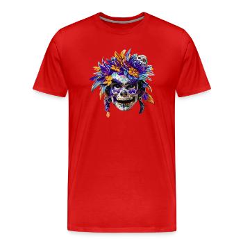Skull native women - Men's Premium Organic T-Shirt - red - Front - Damien (186cm)