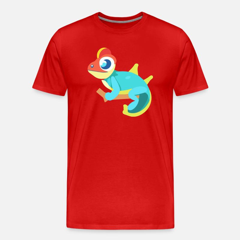 Buntes Chamäleon - Männer Premium Bio T-Shirt - Rot