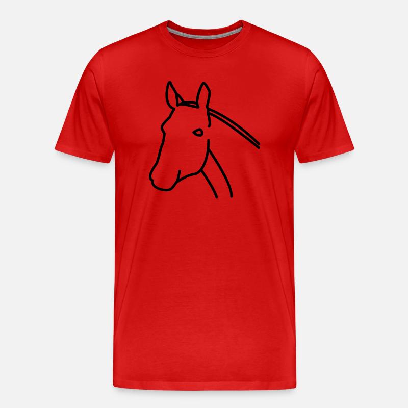 Pferd - Männer Premium Bio T-Shirt - Rot