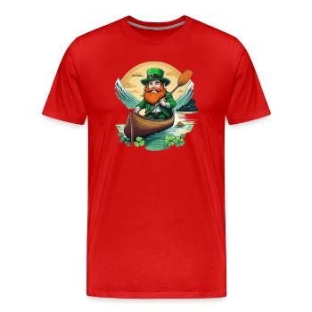 St. Patrick's Day Kleeblatt Kajak - Männer Premium Bio T-Shirt - Rot - Vorne - Damien (186cm)