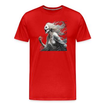 Gruseliges Halloween-partykostüm Banshee - T-shirt bio Premium Homme - rouge - Devant - Damien (186cm)
