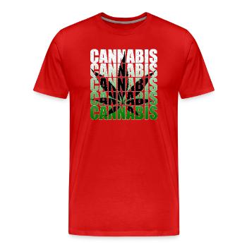 Feuille de Cannabis - T-shirt bio Premium Homme - rouge - Devant - Damien (186cm)