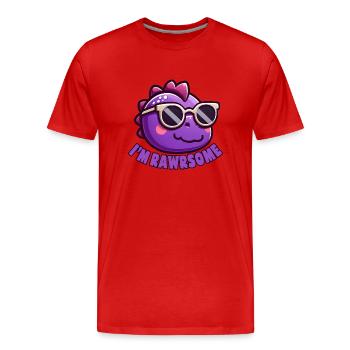 RAWRSOME - Männer Premium Bio T-Shirt - Rot - Vorne - Damien (186cm)