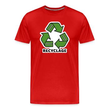 Recycling - Men's Premium Organic T-Shirt - red - Front - Damien (186cm)