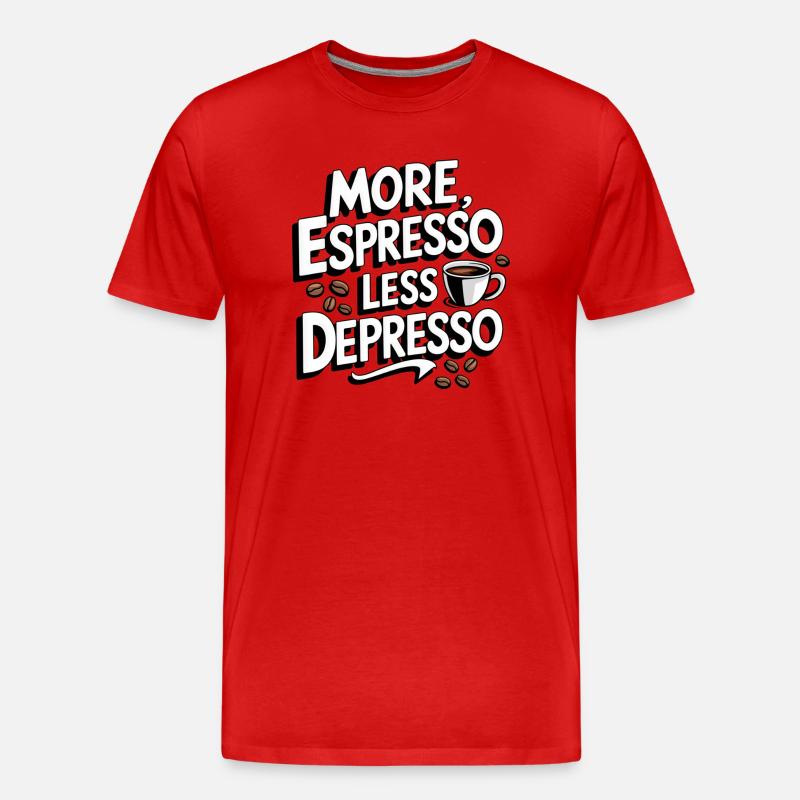 Espresso, Coffee, Kaffee, Latte, Geschenkidee - Männer Premium Bio T-Shirt - Rot
