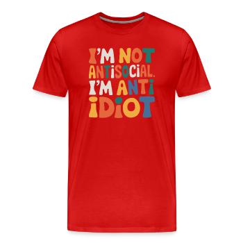 Sarcastic introvert - Men's Premium Organic T-Shirt - red - Front - Damien (186cm)