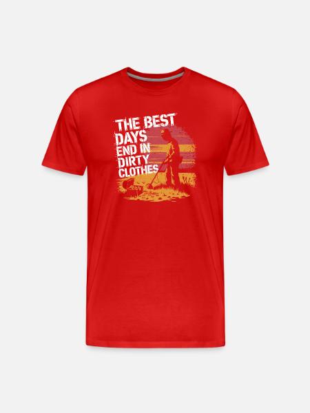 Abenteuer im Boden entdecken - Männer Premium Bio T-Shirt - Rot