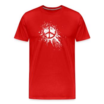 Tod des Friedens - Weiß - Männer Premium Bio T-Shirt - Rot - Vorne - Damien (186cm)