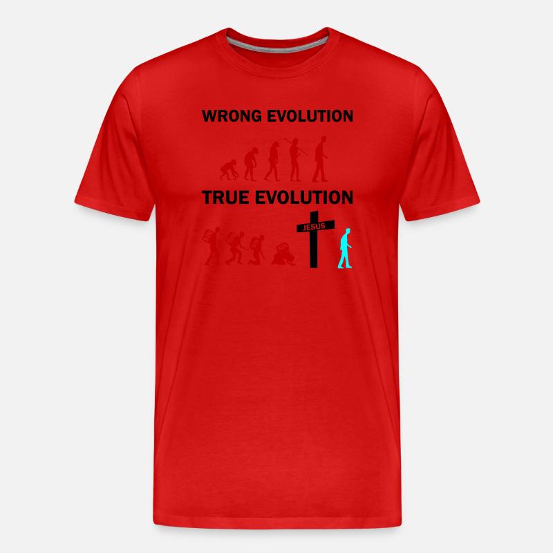 true evolution jesus - Männer Premium Bio T-Shirt - Rot