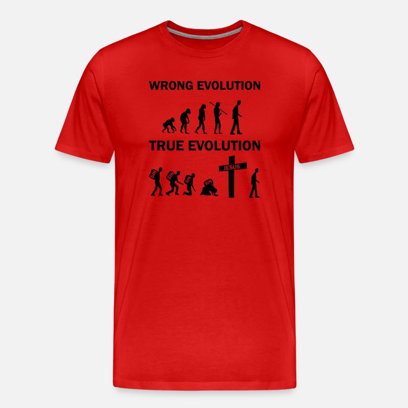 Jésus de la véritable évolution - T-shirt bio Premium Homme - rouge
