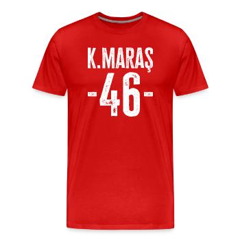 Kahramanmaraş 46 – Histoire de la Turquie - T-shirt bio Premium Homme - rouge - Devant - Damien (186cm)