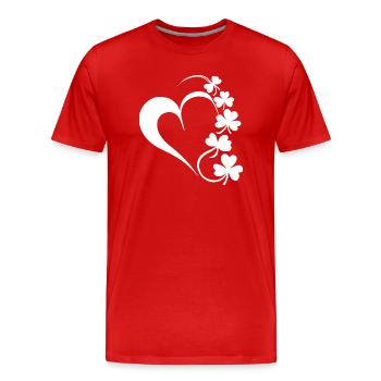 Herz und Klee - Männer Premium Bio T-Shirt - Rot - Vorne - Damien (186cm)