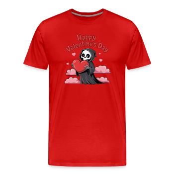 Une faucheuse au cœur tendre - T-shirt bio Premium Homme - rouge - Devant - Damien (186cm)