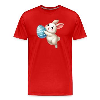 bunny rabbit easter bunny - Men's Premium Organic T-Shirt - red - Front - Damien (186cm)