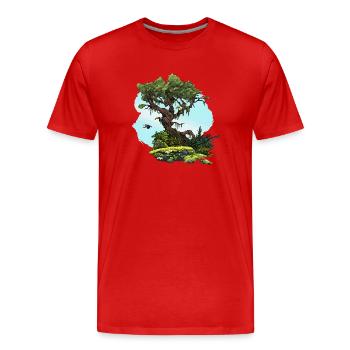 The Big Tree and the Toucans - Men's Premium Organic T-Shirt - red - Front - Damien (186cm)