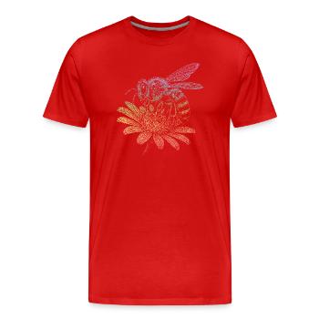 Honigbiene - Männer Premium Bio T-Shirt - Rot - Vorne - Damien (186cm)