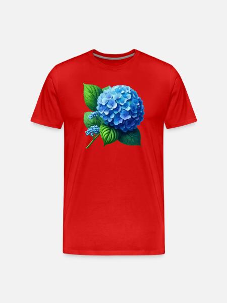 Hydrangea blue - Men's Premium Organic T-Shirt - red