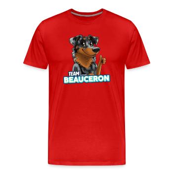 TEAM Beauceron - Harlequin - Men's Premium Organic T-Shirt - red - Front - Damien (186cm)