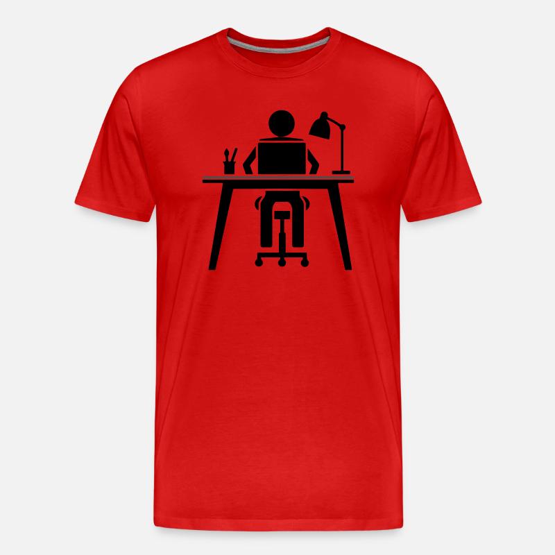 Arbeiten Lernen - Männer Premium Bio T-Shirt - Rot